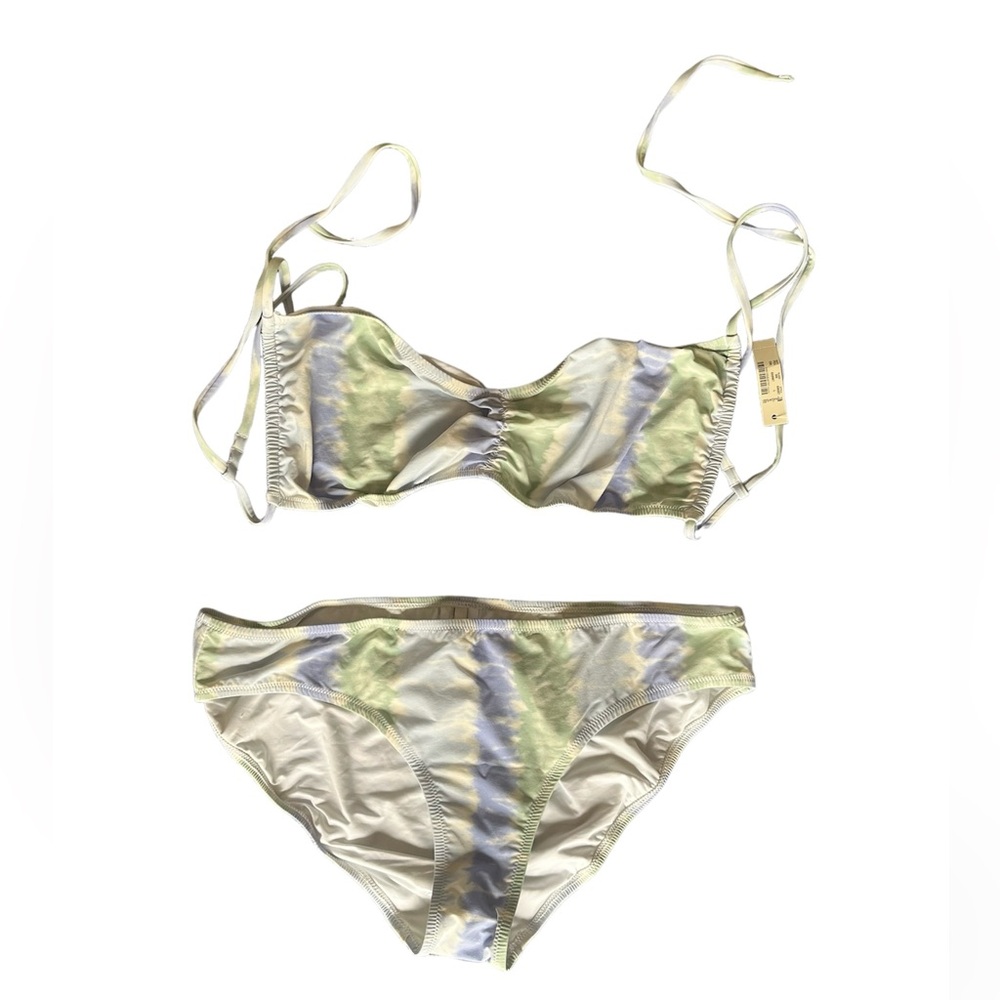 NWT Madewell Second Wave Adjustable String Bikini set in Tie-Dye Print